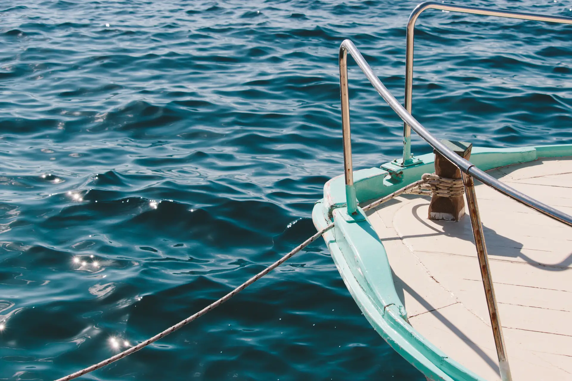 a boat on the sea