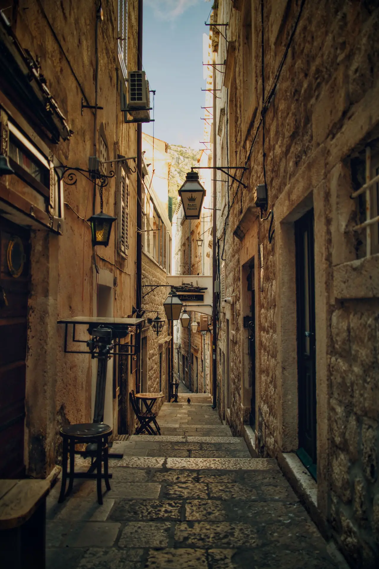 narrow cobblestone street