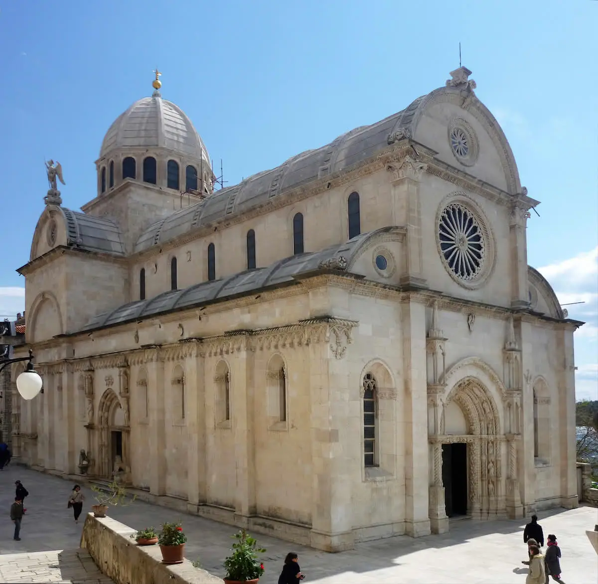 old cathedral on a town square